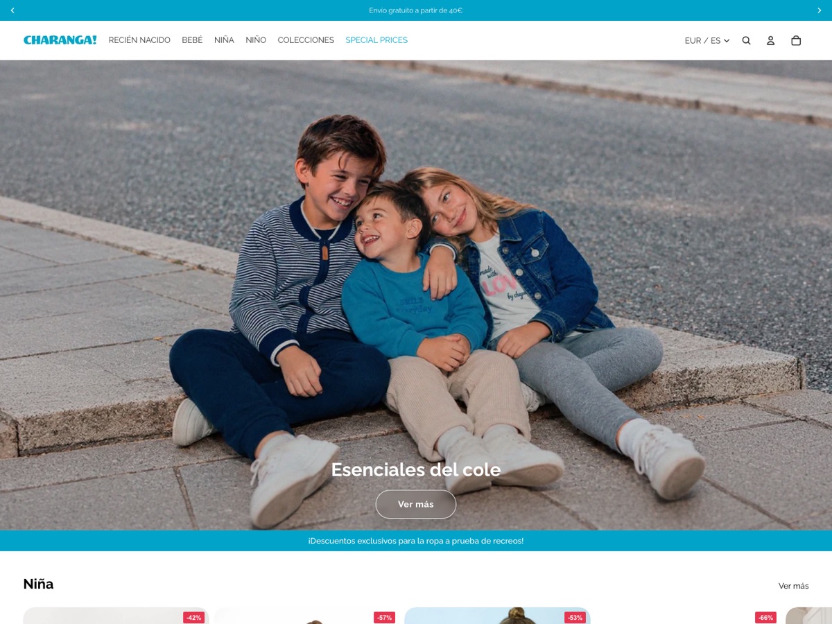 Web de Charanga en escritorio