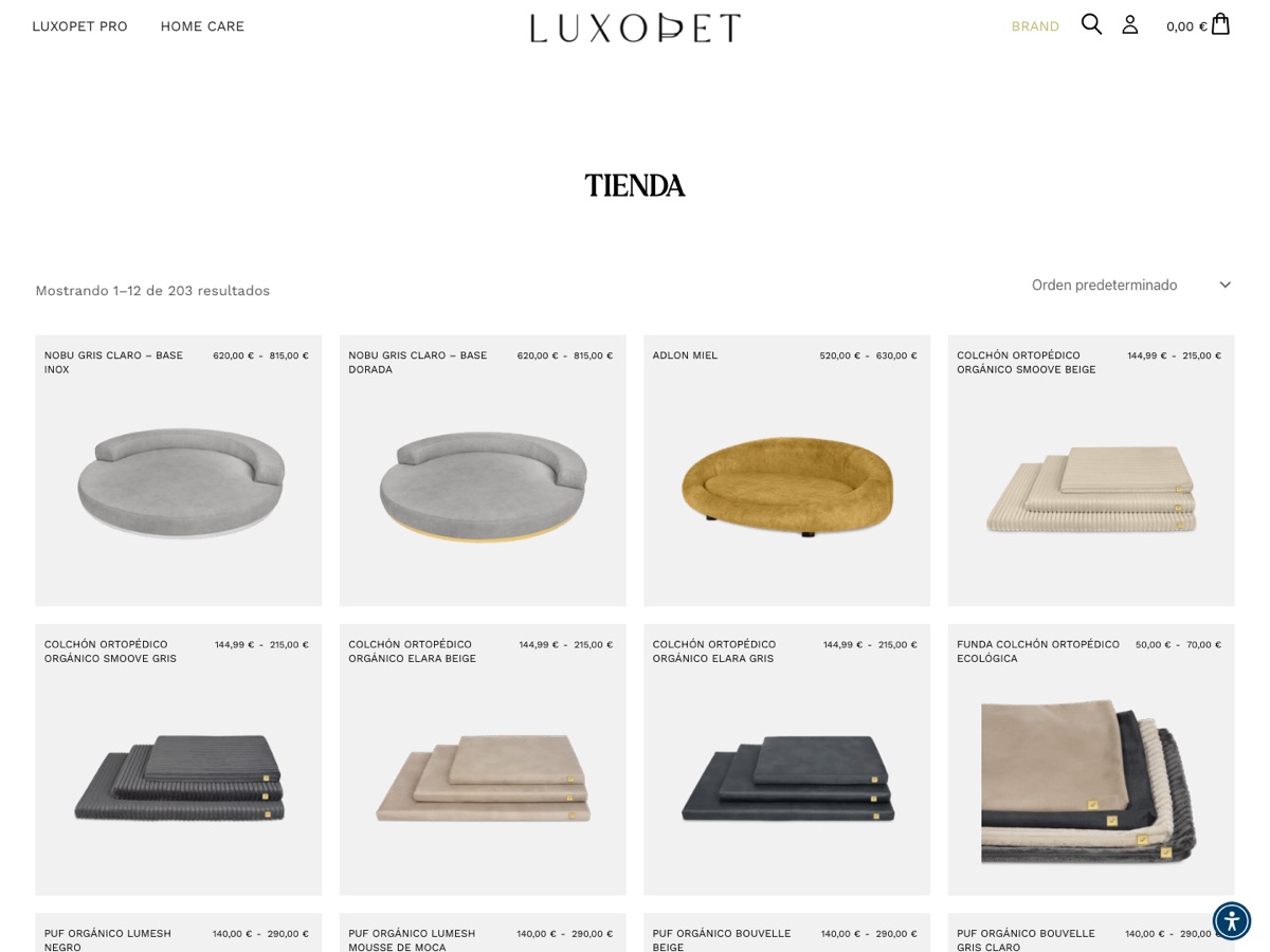 Web de Luxo Pet en escritorio