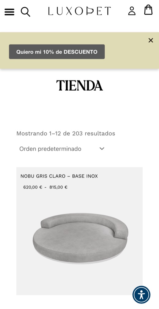 Luxo Pet: portada en móvil
