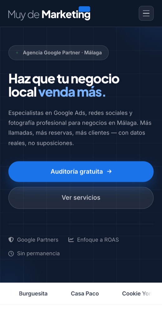 Muy de Marketing: portada en móvil